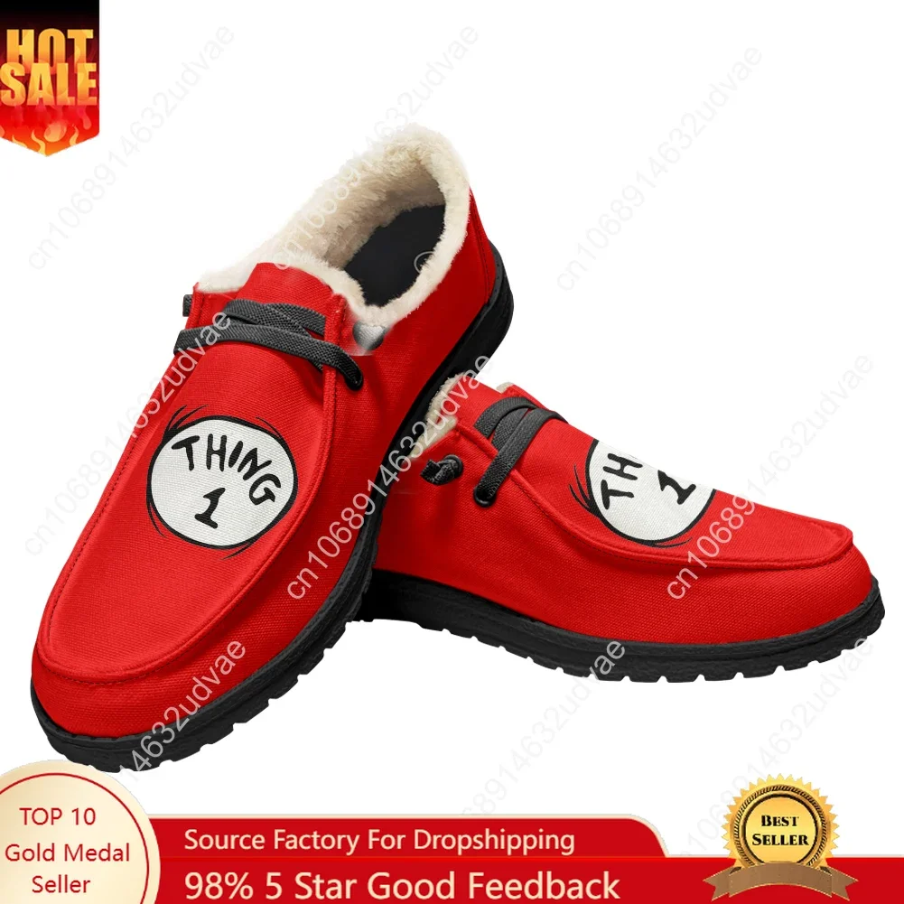 

Thing 1 Thing 2 Casual Shoes Plush Flat Shoe Men Woman Breathable Casual Outdoor Lightweight Footwear Couple Custom Made Shoe
