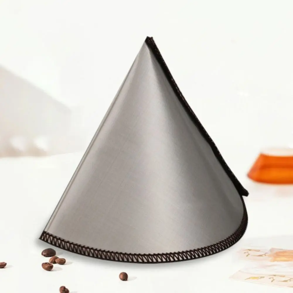 Paperless Reusable Pour Over Coffee Filter Durable Fine Mesh Stainless Steel Cone Strainer V Shaped Coffee Drip Filter Camping
