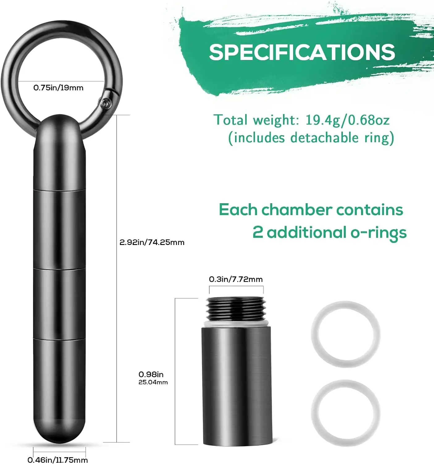 

Small Keychain Pill holder, Separate Compartments, EDC Pill Box Pill Bottle for Pocket Purse Daily Travel Outdoor