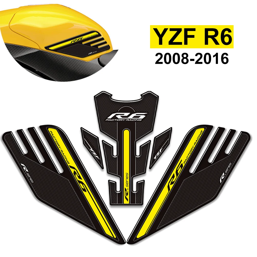 

For YAMAHA YZF-R6 YZF R6 YZFR6 Motorcycle Fuel Oil Kit Knee Tank Pad Protector Stickers 2008 - 2012 2013 2014 2015 2016