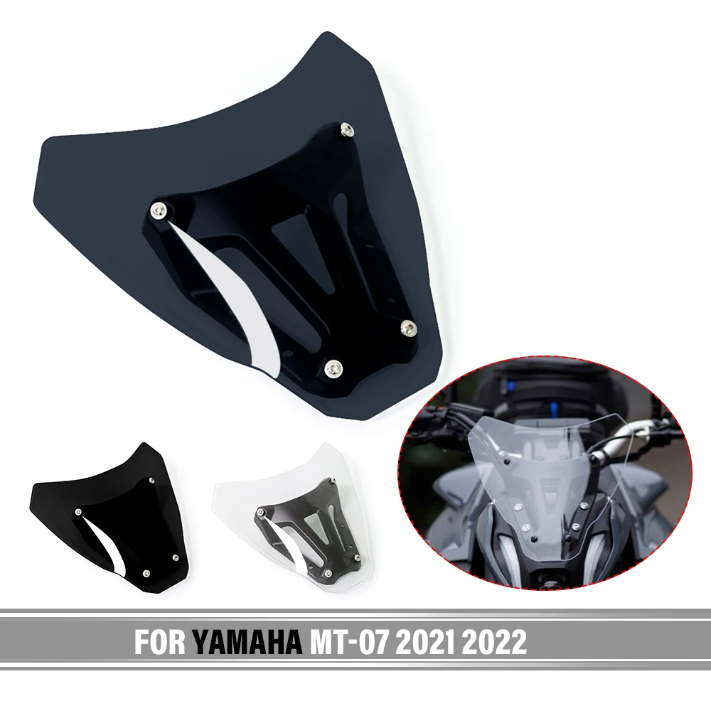 

For YAMAHA MT-07 MT07 MT 07 2021 2022 Motorcycle Front Screen Sports WindScreen Windshield Air Wind Deflector + bracket