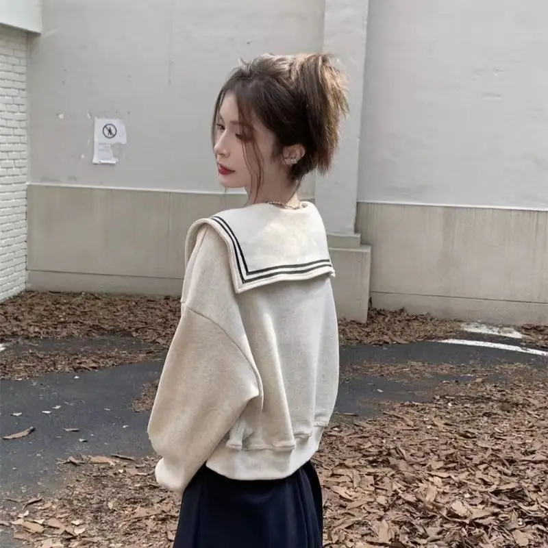 

Женские толстовки на молнии Y2K Polerones с рисунком ленты, современный девичий цветок, каваи, бохо, трехцветный, простой, с буквенным принтом