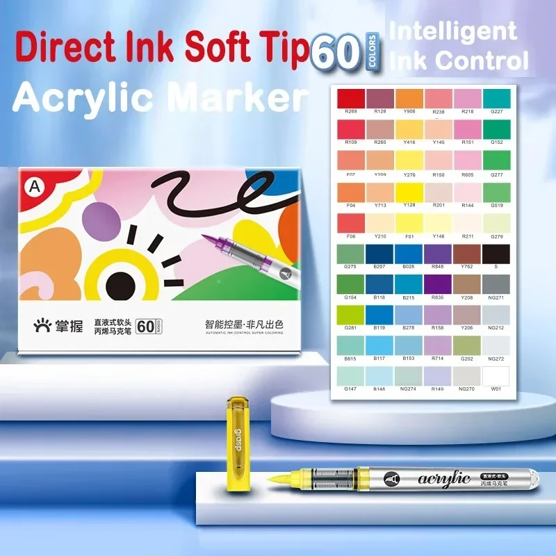 GRASP 120/1 Colors Marker Acrylic Graffiti Waterproof Sketch Oily Alcohol Based Pens for Fabric / Rock Stationery Art Supplies