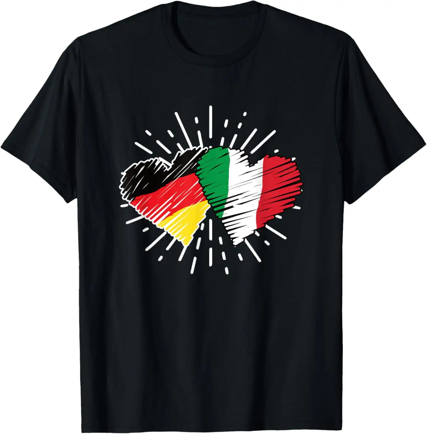 100% Cotton Germany Italy Friendship Heart German Italian T- Golf Gift T-Shirt For Men And Women
