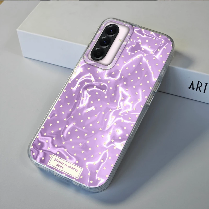 Маленький чехол в горошек для женщин и девочек для Samsung Galaxy A56 A16 A26 A36 A06 A55 A35 A25 A15 A12 A32 A54 S24 S25 S22 S23 FE Cover