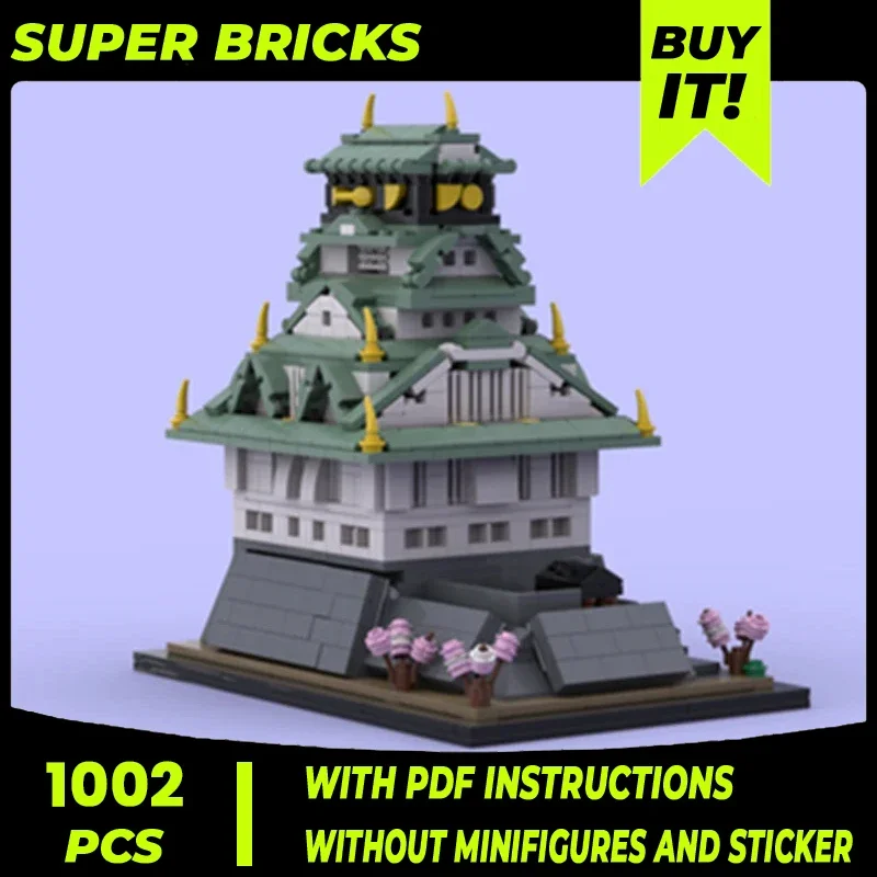 

Moc Building Blocks Street View Model Osaka Castle Technical Bricks DIY Assembly Construction Toys For Child Holiday Gifts