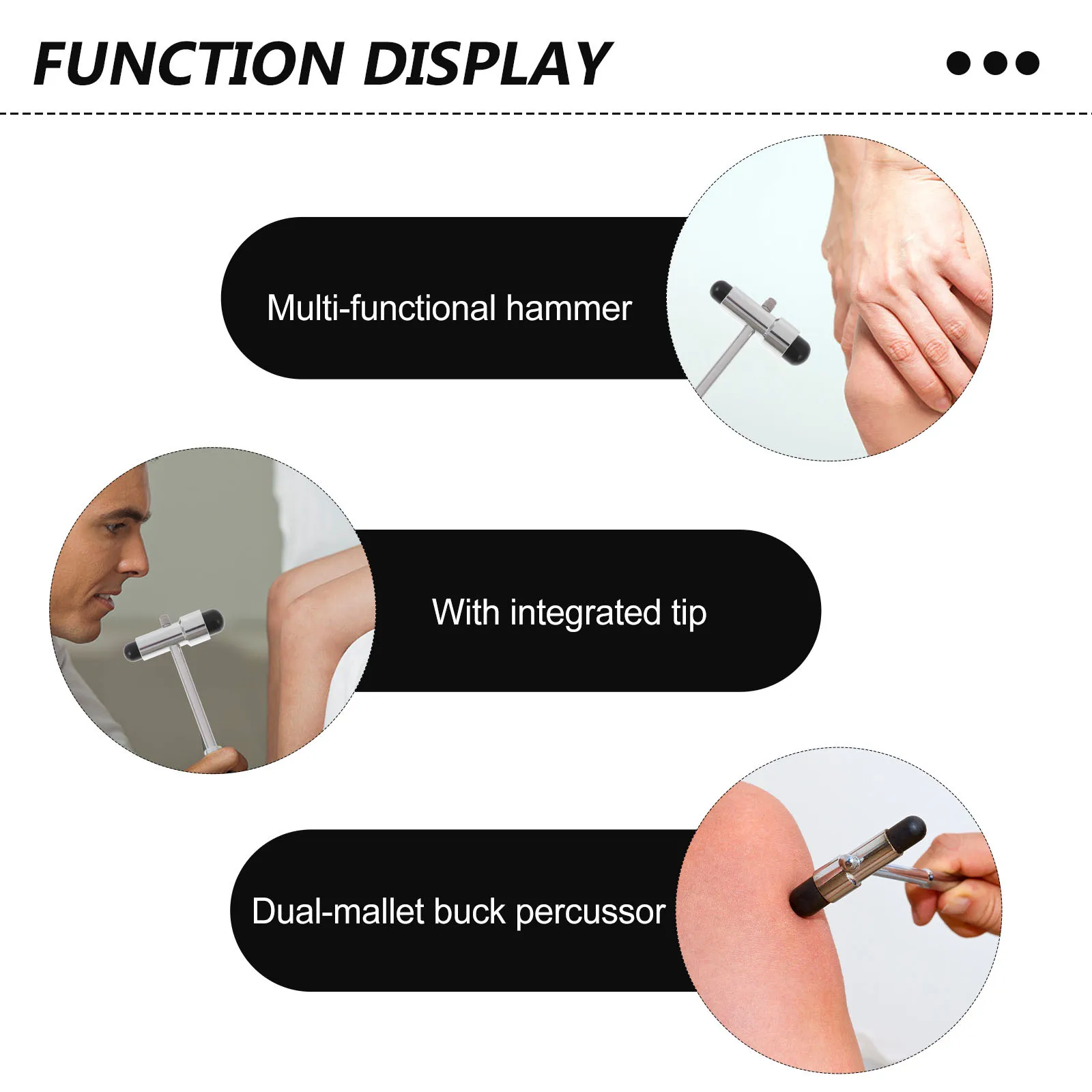 

1pc Neurological Hammer Reflex Hammer Assorted Color Dual-Head T-Shaped Percussion Tool With Needle Pin Retractable Brush Zinc