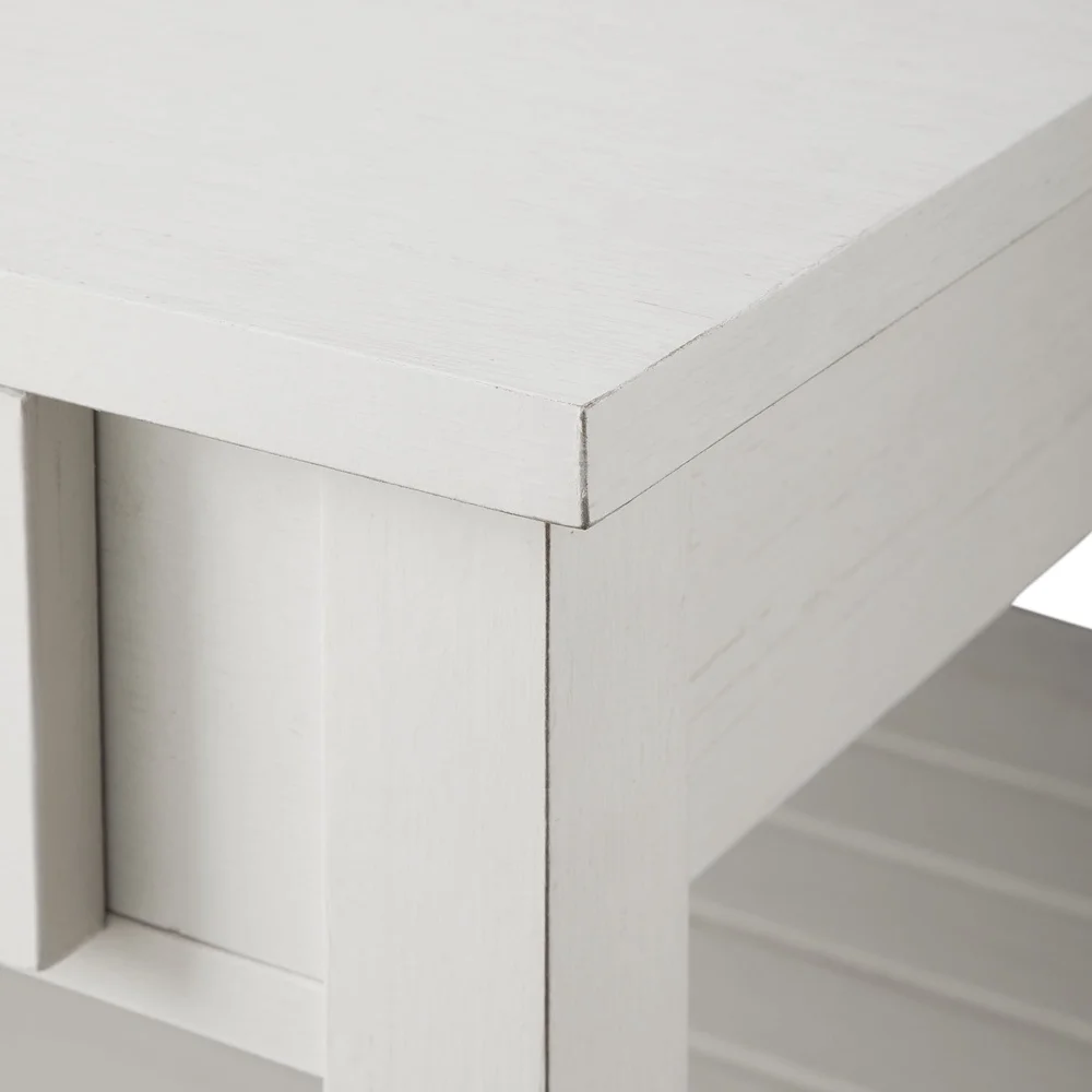 30 Inch Square Coffee Table with 2 Drawers Open Shelf Rustic Handles MDF Wood Durable Laminate Modern Farmhouse Indoor Storage