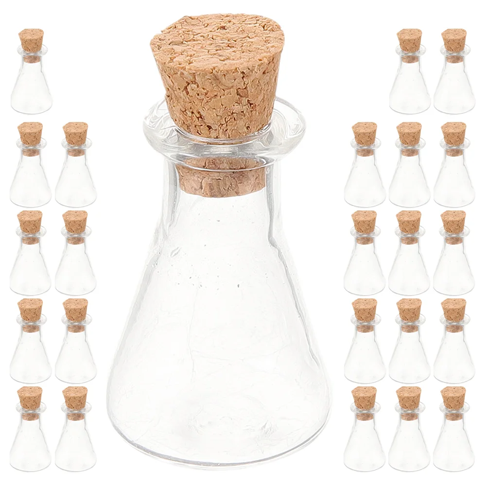 24 Pcs Mini Drift Bottle Tiny Glass Containers Decorative Wishing Bottles With Cork Stopper Clear Glass Jars Small Vases Home