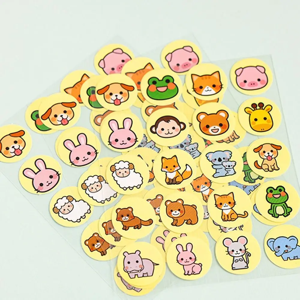 5 sheets/bag Cute Cartoon Animal Sticker Bear Round Children's Reward Stickers Hand-painted Thank You Stickers