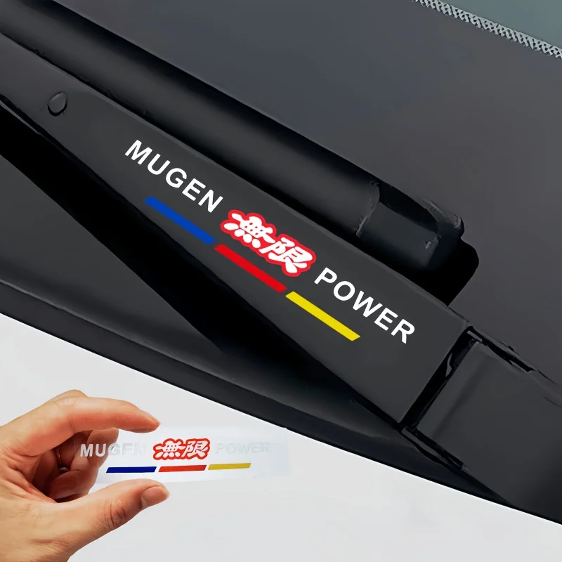1set 2D Flat MUGEN POWER JDM Racing Vinyl Sticker, Waterproof UV Resistant Decal for Car Interior Door Handle Window