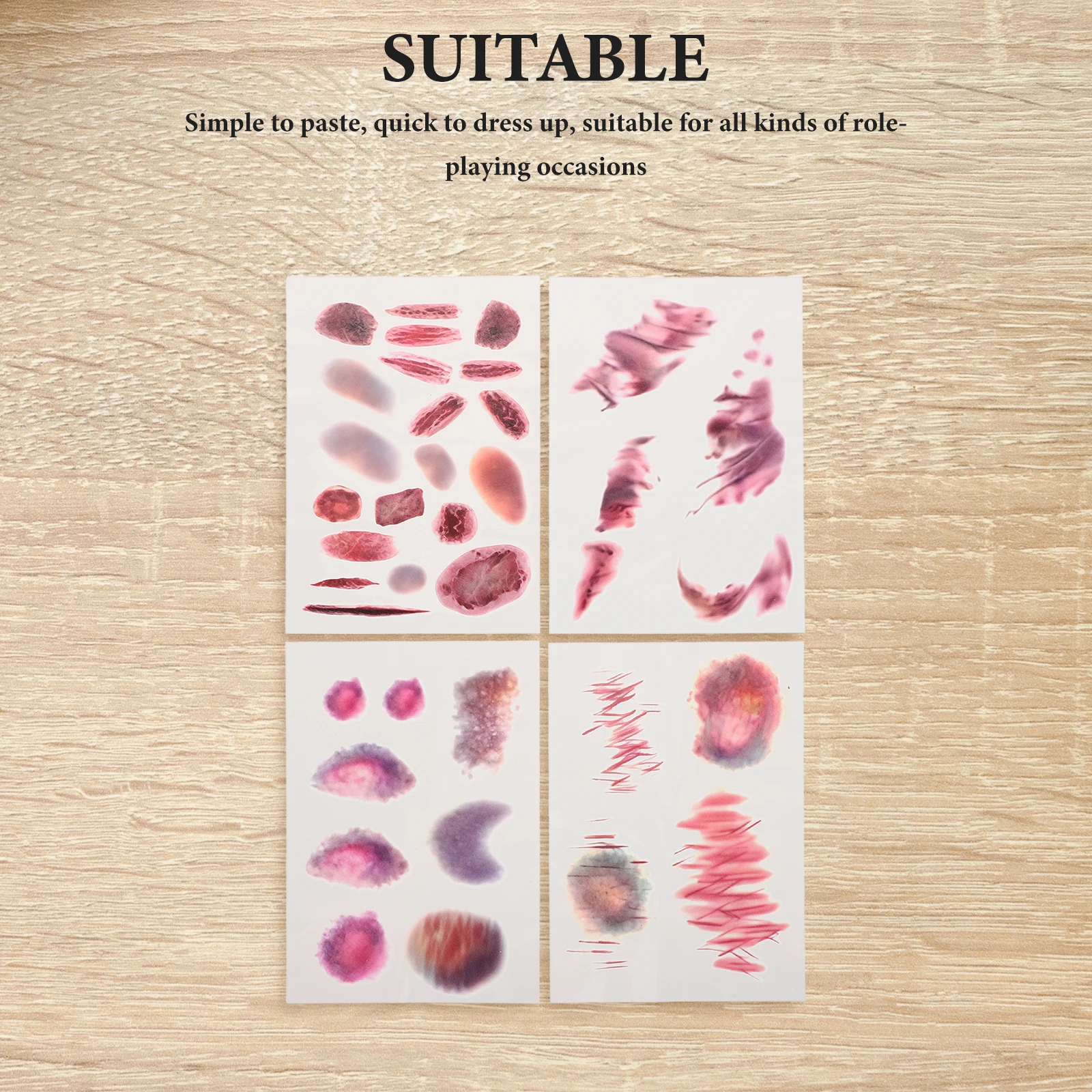 

Realistic Fake Wound Stickers Simulation Scar Bruise Tattoo For Halloween Zombie Makeup Party Cosplay Body Art Temporary