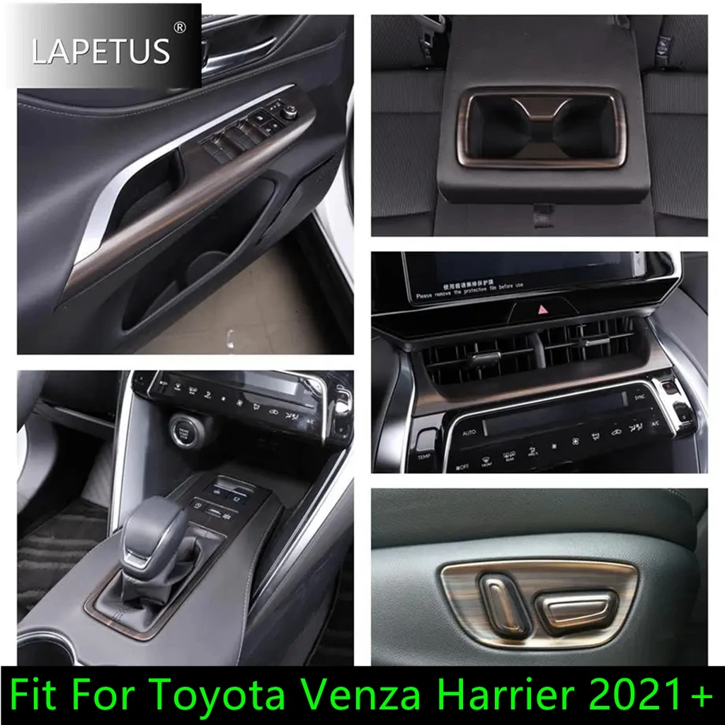 

Wood Grain Car Air AC Outlet / Seat Adjust Button / Water Cup Holder Cover Trim Accessories For Toyota Venza Harrier 2021 - 2024