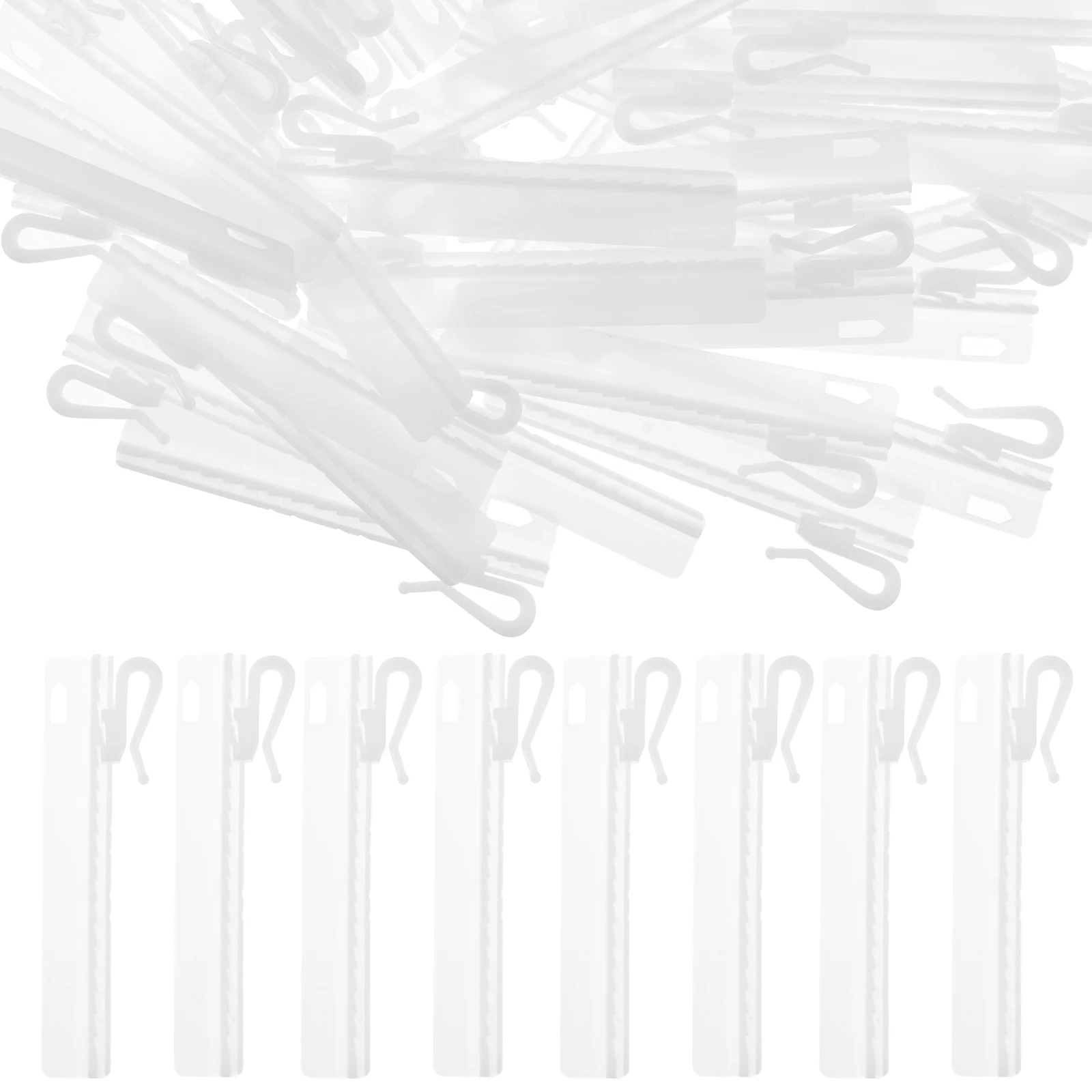 50 قطعة من خطافات الستائر البلاستيكية القابلة للتعديل لأعلى ولأسفل حواف مستديرة آمنة ونافذة المنزل ستائر معلقة مساعدة للديكور #3