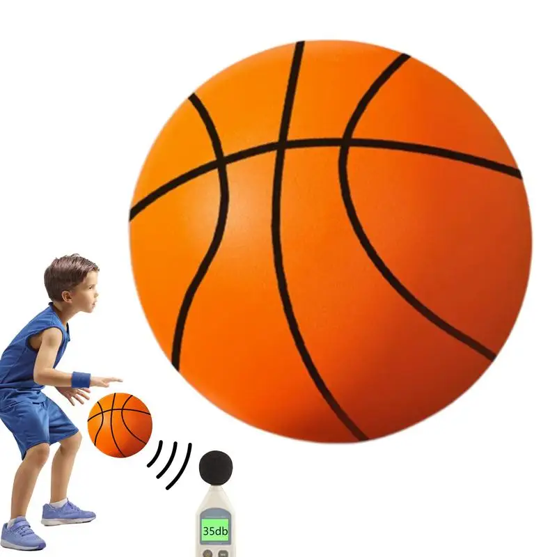 

Quiet Basketball Indoor Silent Ball Size 3/5 Impact-Resistant Airless Quick Bounce Foam Indoor Basketball For Practice Training