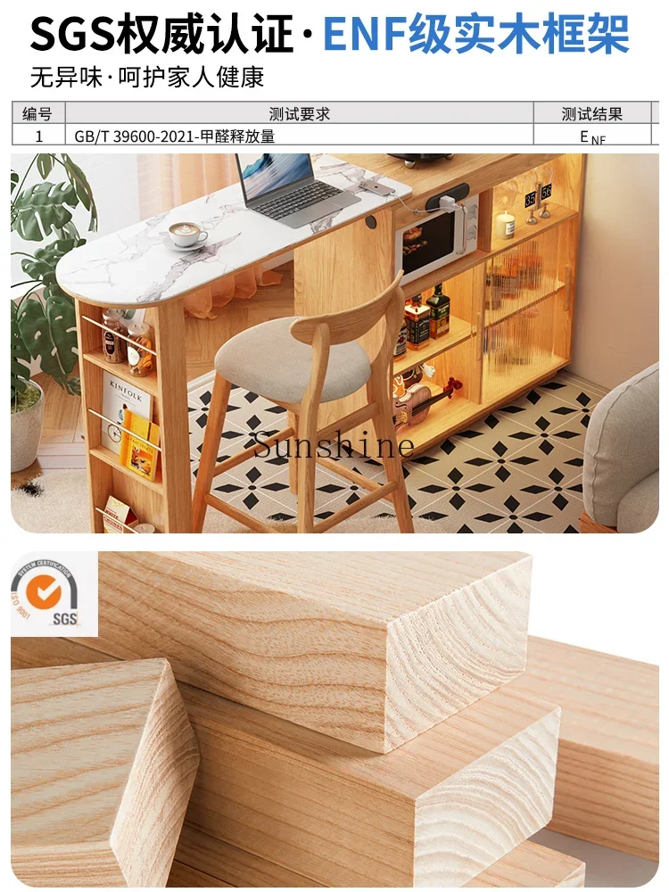 طاولة بار تلسكوبية من الخشب الصلب، خزانة جانبية لتناول الطعام، قسم متكامل، شقة صغيرة متنقلة، غرفة معيشة منزلية، قدم عالية