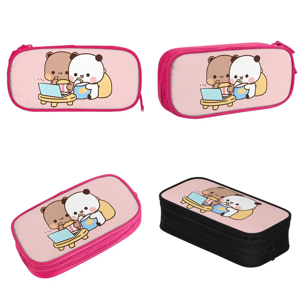 BuBu Dudu Watching Movie Together Pencil Cases Pen Holder Bag Student Big Capacity School Supplies Zipper Pencilcases