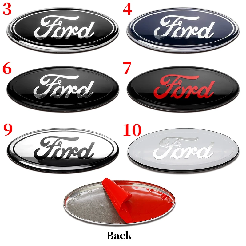 11.5cm Car Front Grille Logo Trunk Accessorie Hood Sticker For Ford Focus Fiesta mk6 mk7 Mondeo Ranger S-MAX Kuga EcoSport B-MAX view 3