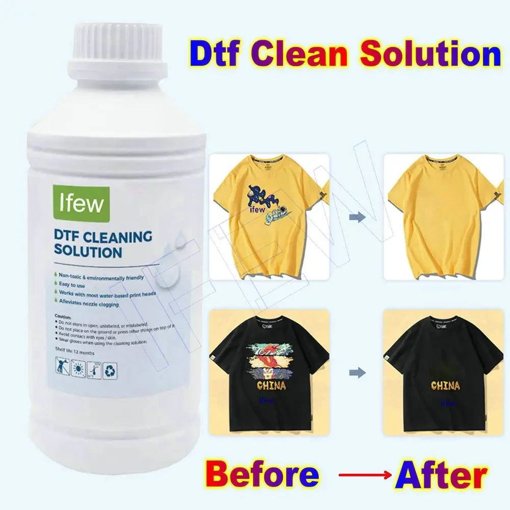 500ml Dtf paño limpieza líquido solución limpiadora Kit removedor herramienta de película de transferencia directa para Epson XP15000 L1800 L805 L800