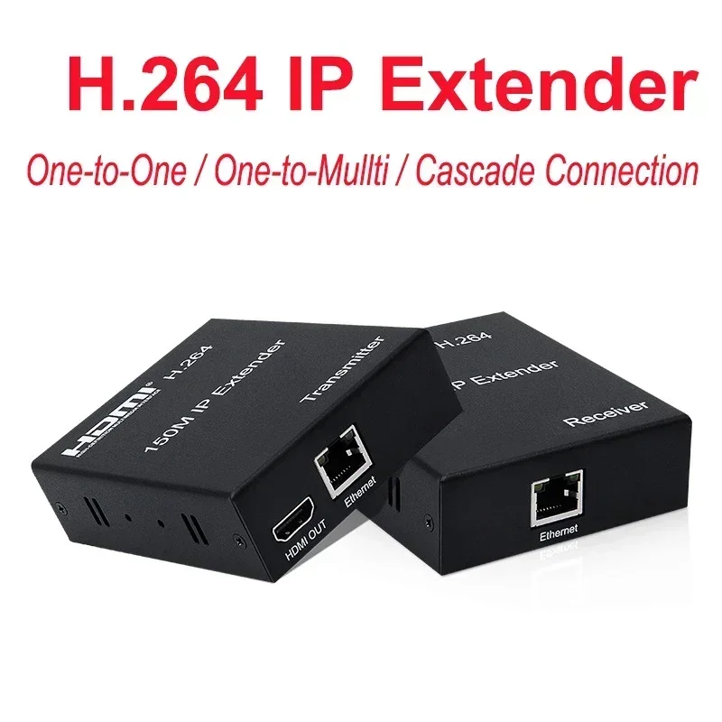 H.264 150M IP HDMI Extender Video Transmitter and Receiver Splitter By RJ45 CAT5e CAT6 Ethernet Cable Can One To Many Via Switch