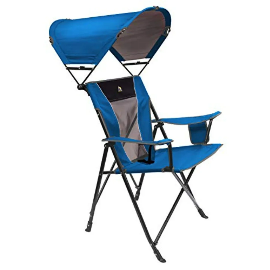 

Camping chair for outdoor use, aluminum frame with gray fabric, lightweight and foldable design