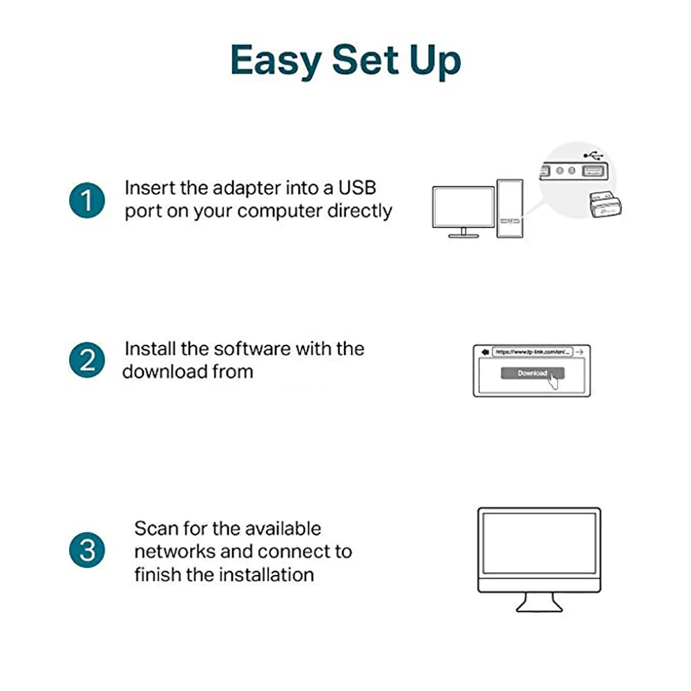 KEBIDUMEI Mini USB WIFI 6 Dongle Netzwerkkarte 2,4GHz Wi-Fi LAN-Adapter Treiberfrei für PC Laptop Windows 7 10 11 300M Empfänger – Detail 12