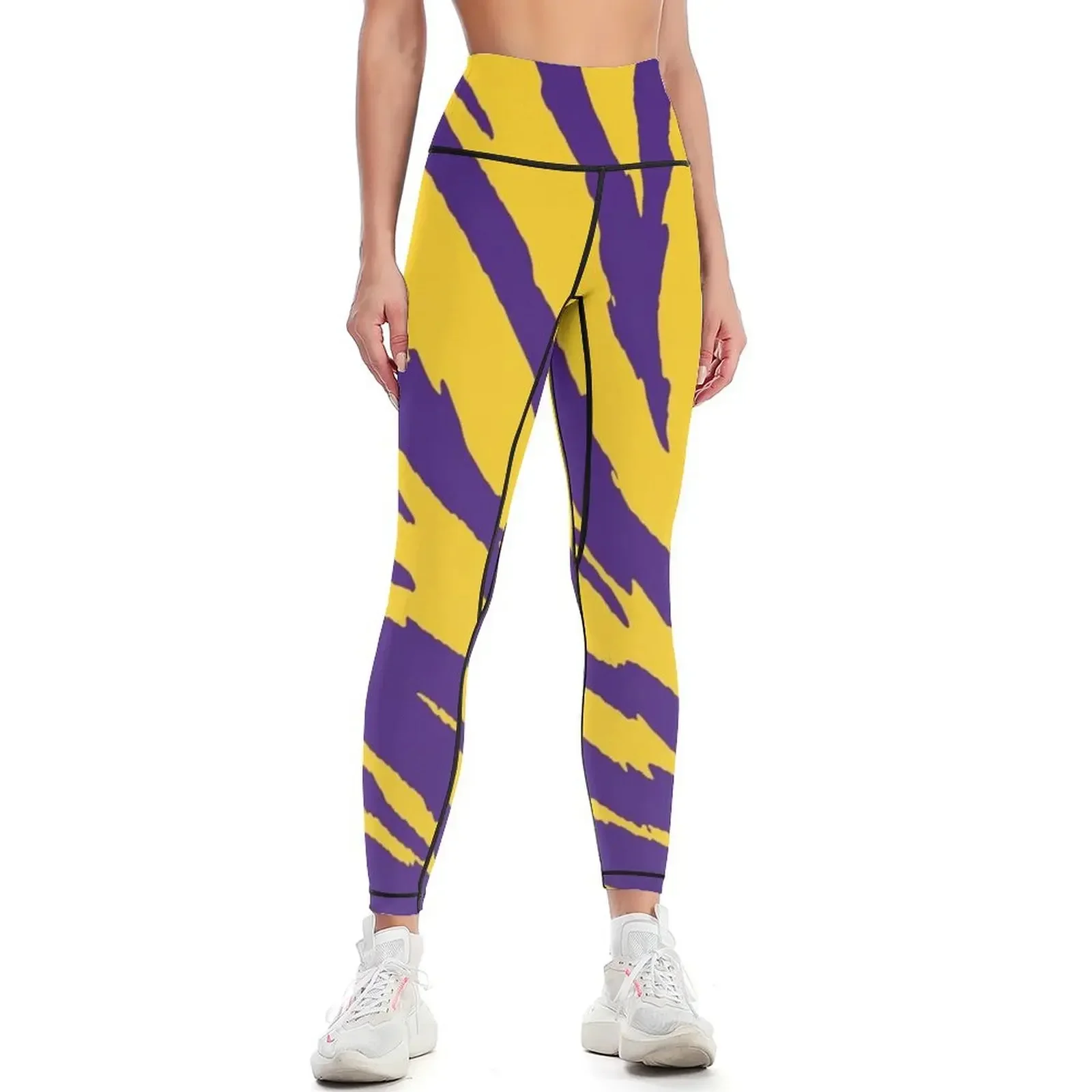 

Purple and Gold Tailgate Swag - Claw Marks Leggings Tight fitting woman active wear Women's sports Womens Leggings