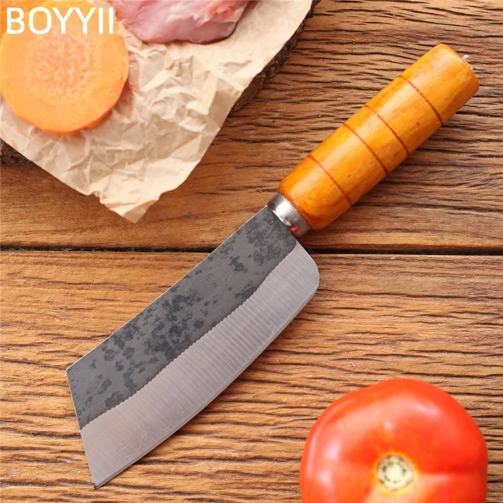 Hand Forged Upgrade Slicing Knife Kitchen Cleaver Fruit Knife Meat Vegetable Sushi Cutting Filleting Knife Chef Cooking Cutter