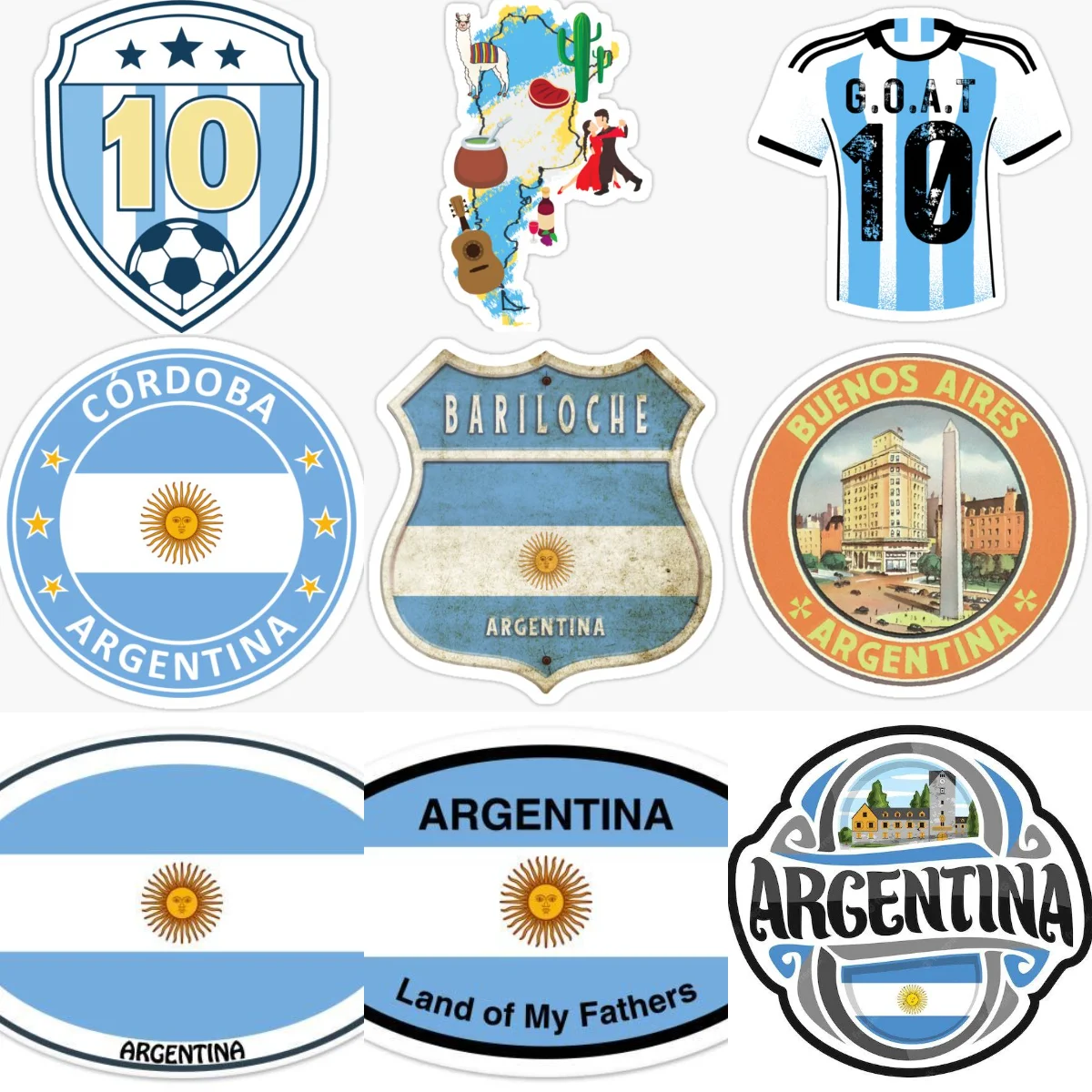 

Argentina Flag Map Emblem Creative Stickers for Car Bicycle Motorcycle Off-road Helmet Bumper Wall Window Decoration Accessories