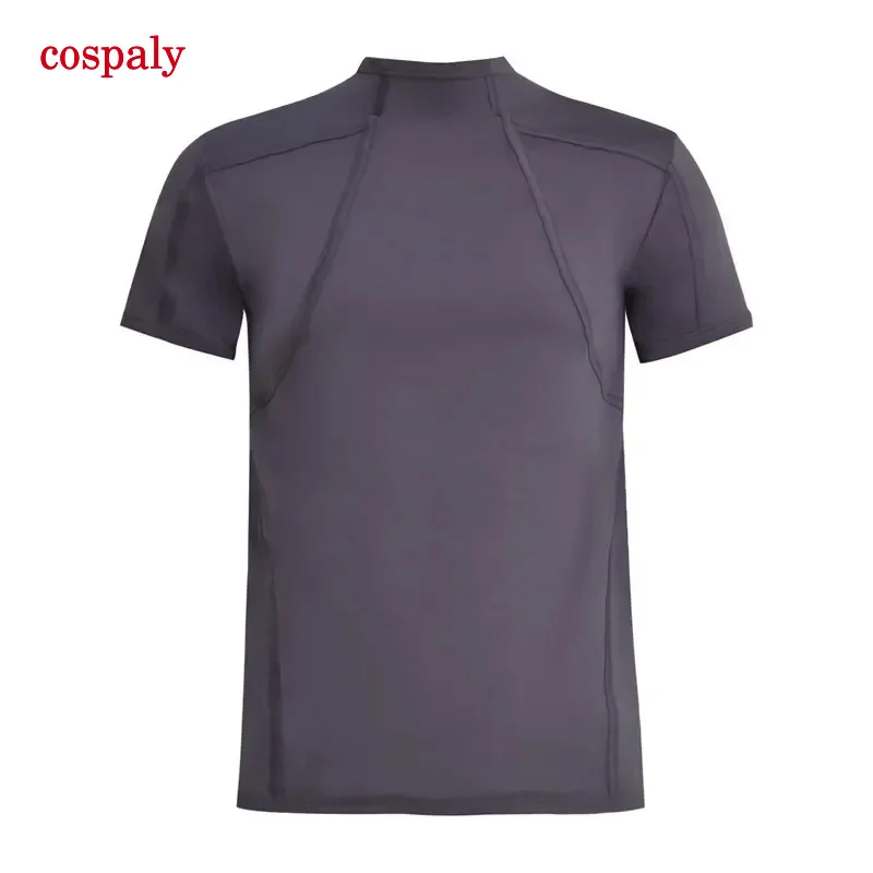 A 2023 New CosDaddy Resident Leon Kennedy Cosplay Costume Adult Men Grey T-Shirt Halloween Party Costume