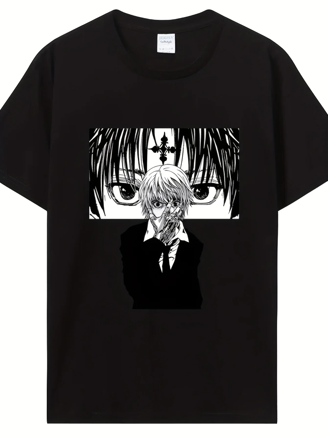 

Мужская хлопковая футболка с японским аниме Kurapika Harajuku, уличная повседневная футболка, нейтральная женская футболка с коротким рукавом и графикой, одежда в стиле аниме