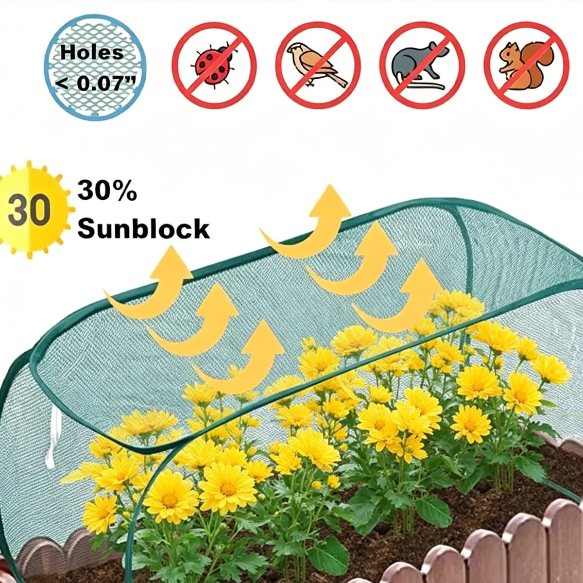 Summer Plant Cultivation Shield Foldable Protection Cover Flower Beds & Gardens Shade Cloth With Steel Wire Bird   JJ2490KJ
