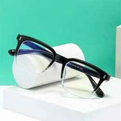 VIVIBEE Vintage Women Blue Light Blocking Glasses Clear Square Men Matte Black Computer Retro UV400 Oversized Eyeglasses