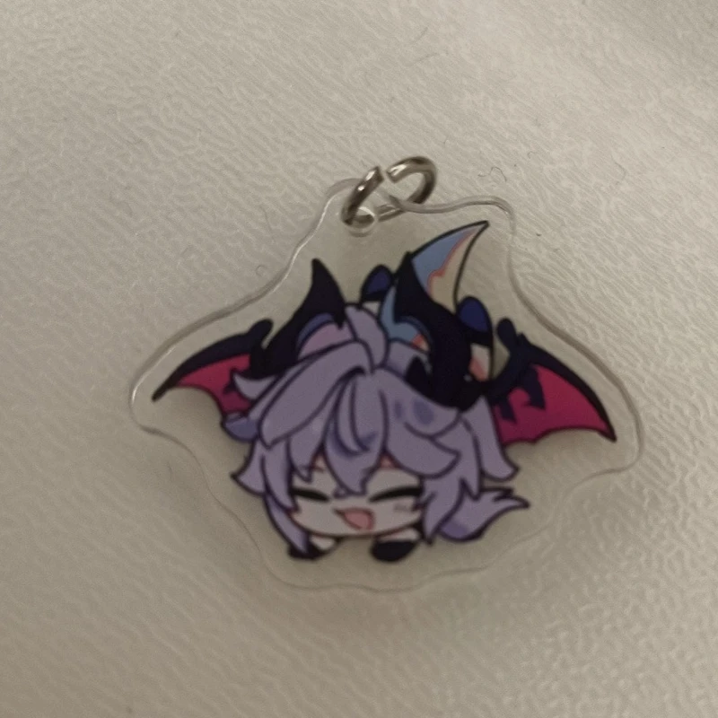 لعبة Genshin تأثير Neuvillette Zhongli Mini Durin تأثيري حقيبة سلسلة مفاتيح قلادة الاكريليك كيرينغ الهاتف المحمول حبل معلق #6