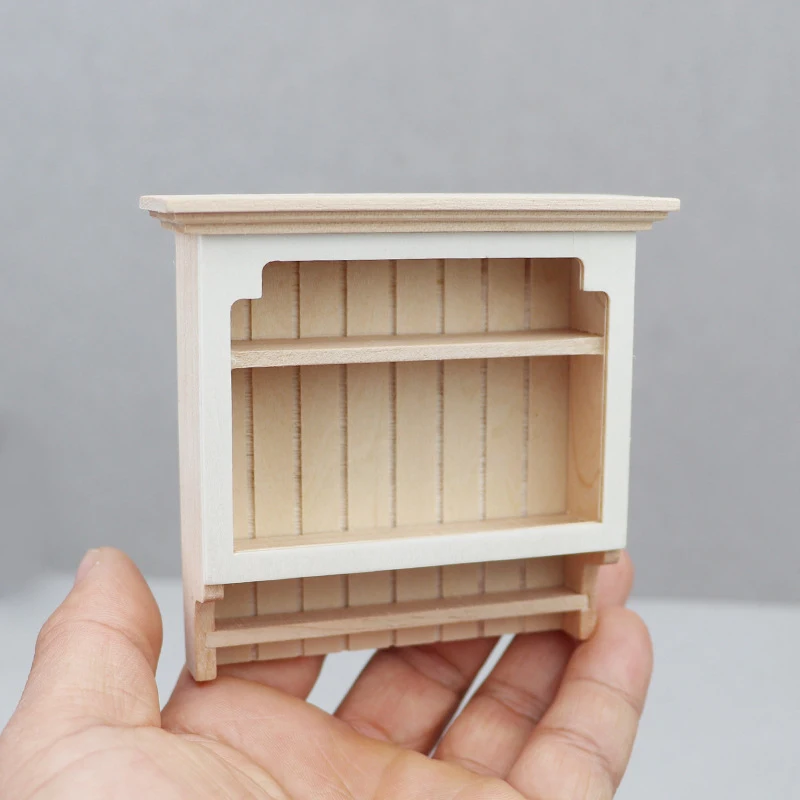 1:12 Dollhouse Miniature Wooden Wall Hanging Storage Rack Hang Display Stand Kitchen Condiment Shelf Furniture Model Decor Toy