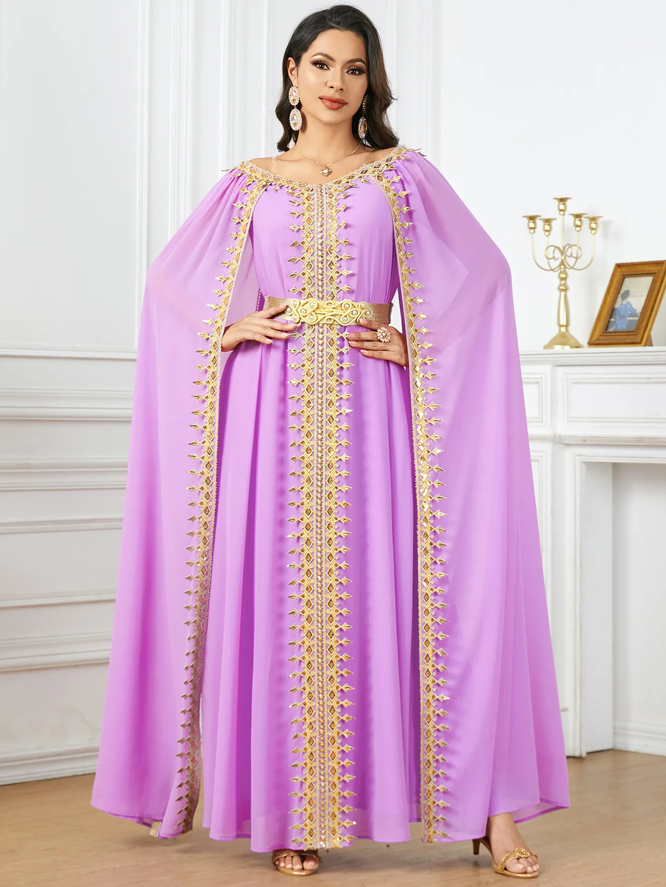 Abayas elegantes para mulheres, vestido de noite muçulmano, Eid Ramadan, Dubai, Turquia Kaftan, Caftan Marocain, Femme Jalabiya Djellaba, Eid