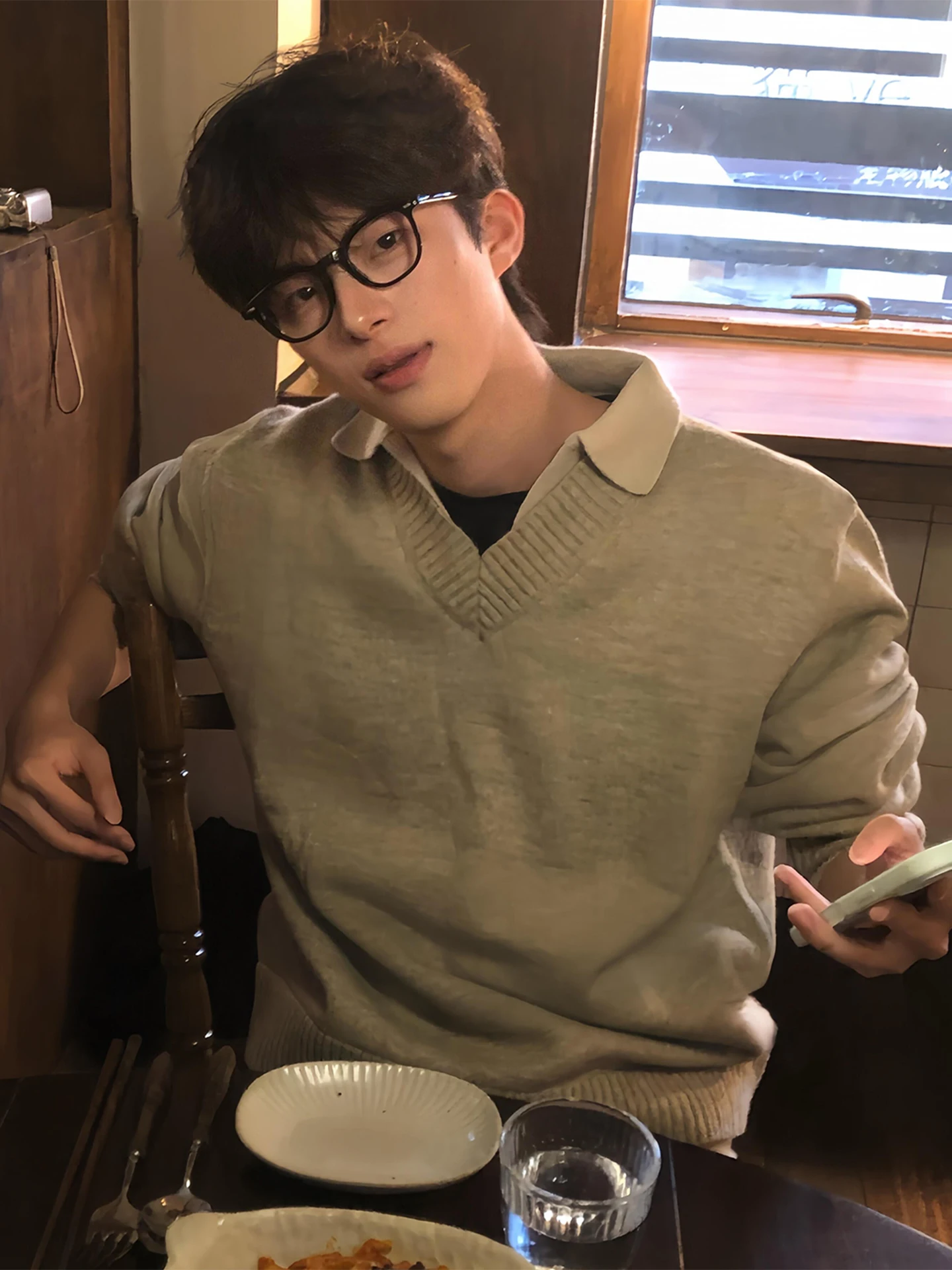 

American Retro V-Ne Knitwear Men's Autumn Winter Loose Fit Inner Wear Couple's Sweater Soft Comfortable Long Sve Top