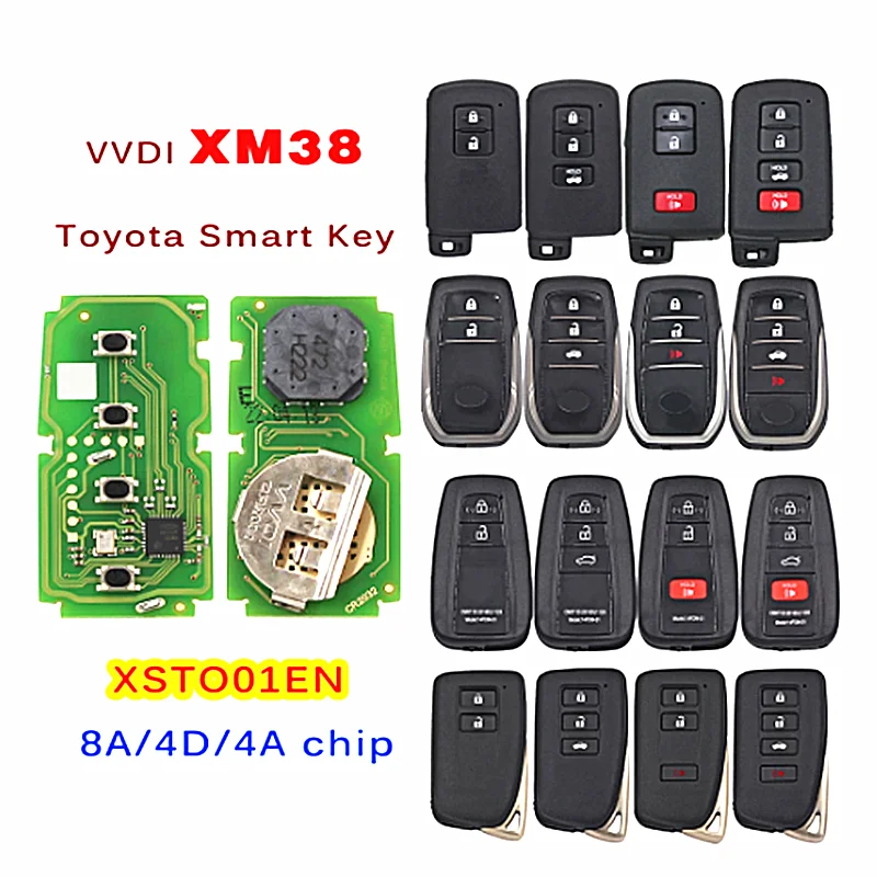 Inteligentny klucz XSTO01EN klucz zdalny zbliżeniowy 8A 4D 4A Chip do Toyota Lexus zaktualizowana wersja klucza VVDI XM XSTO00EN + 1 darmowa obudowa