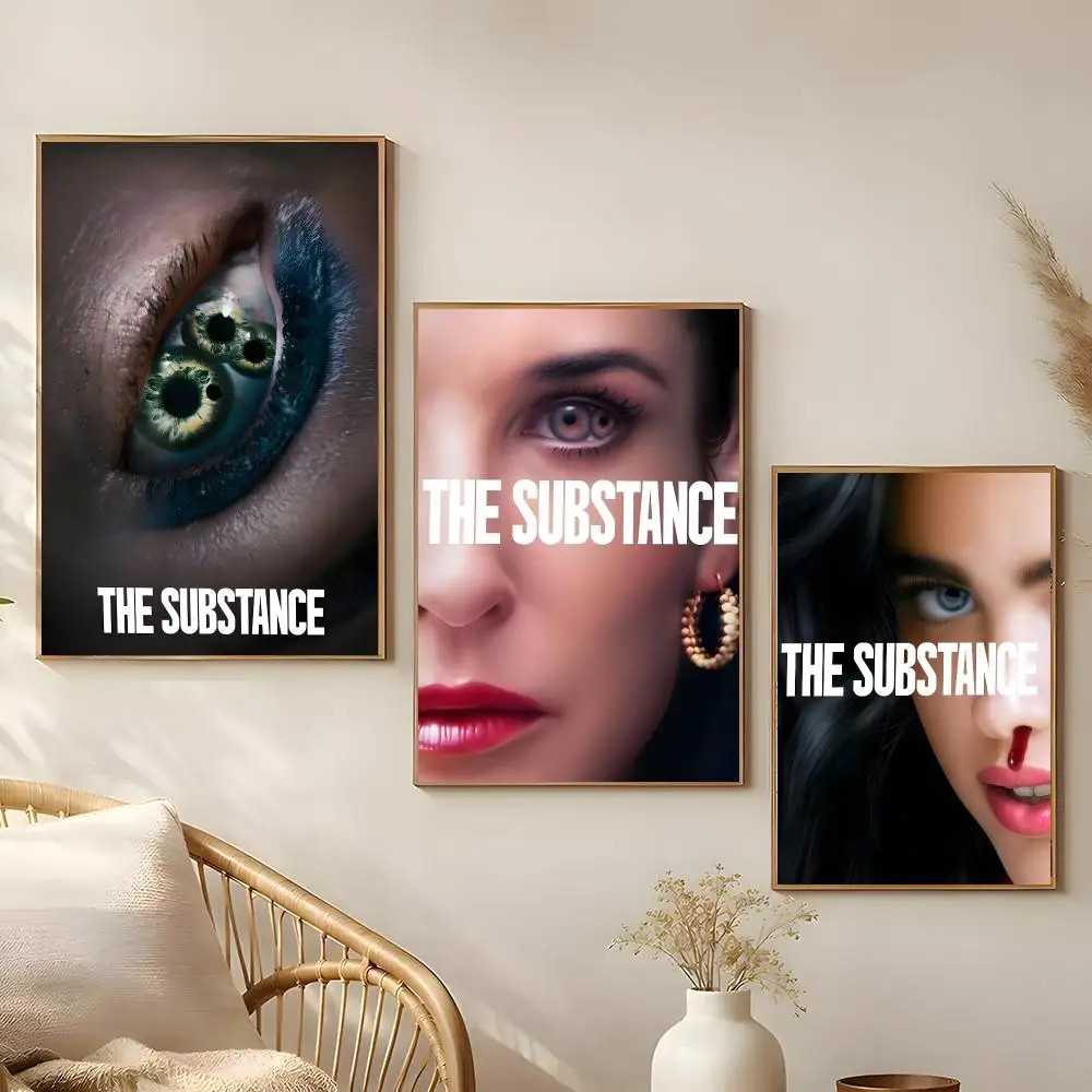 Movie The Substance Poster Poster Self-adhesive Art Waterproof Paper Sticker Coffee House Bar Room Wall Decor