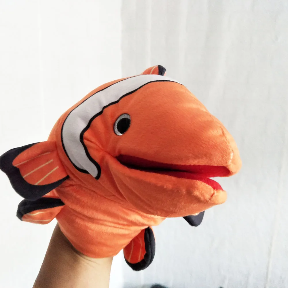 Hand Puppet Fish Clownfish With Open Mouth Stuffed Plush Toy