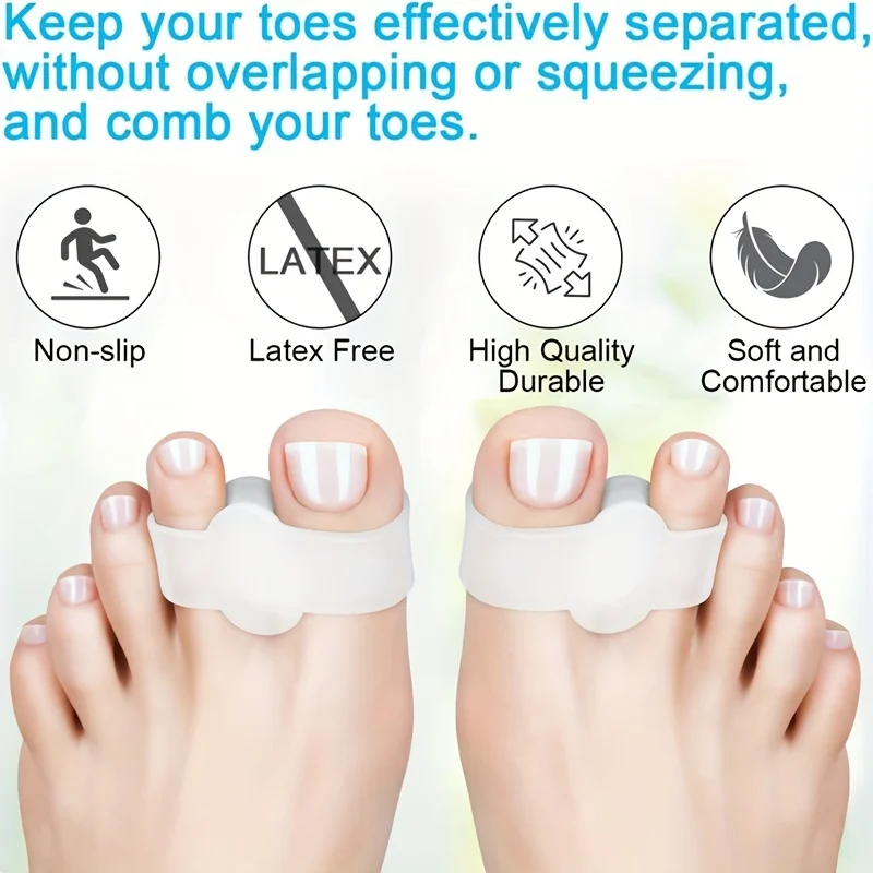 8Toe separator，Silicone thumb stacking toe separator，Anti-chafing toe separator，Unisex, washable and reusable