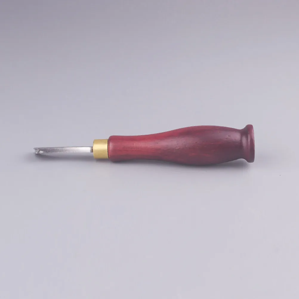 

1 шт. Эргономичный инструмент для обработки краев с деревянной ручкой для профессиональной работы с кожей: гладкая скошенная кромка, разметка, формирование бордюров, гибка краев