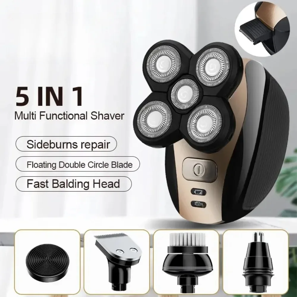 

5 In 1 Multifunctional Electric Shaver 5 Blade Razor For Men Shaved Head Rechargeable Shaving Machine Beard Nose Hair Trimmer