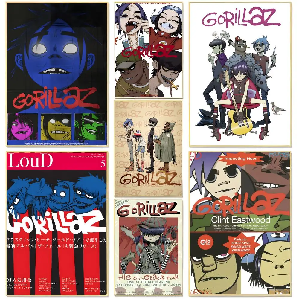 band virtual G-Gorillaz Poster Living Room Bedroom Decorative Print Unframed Decor