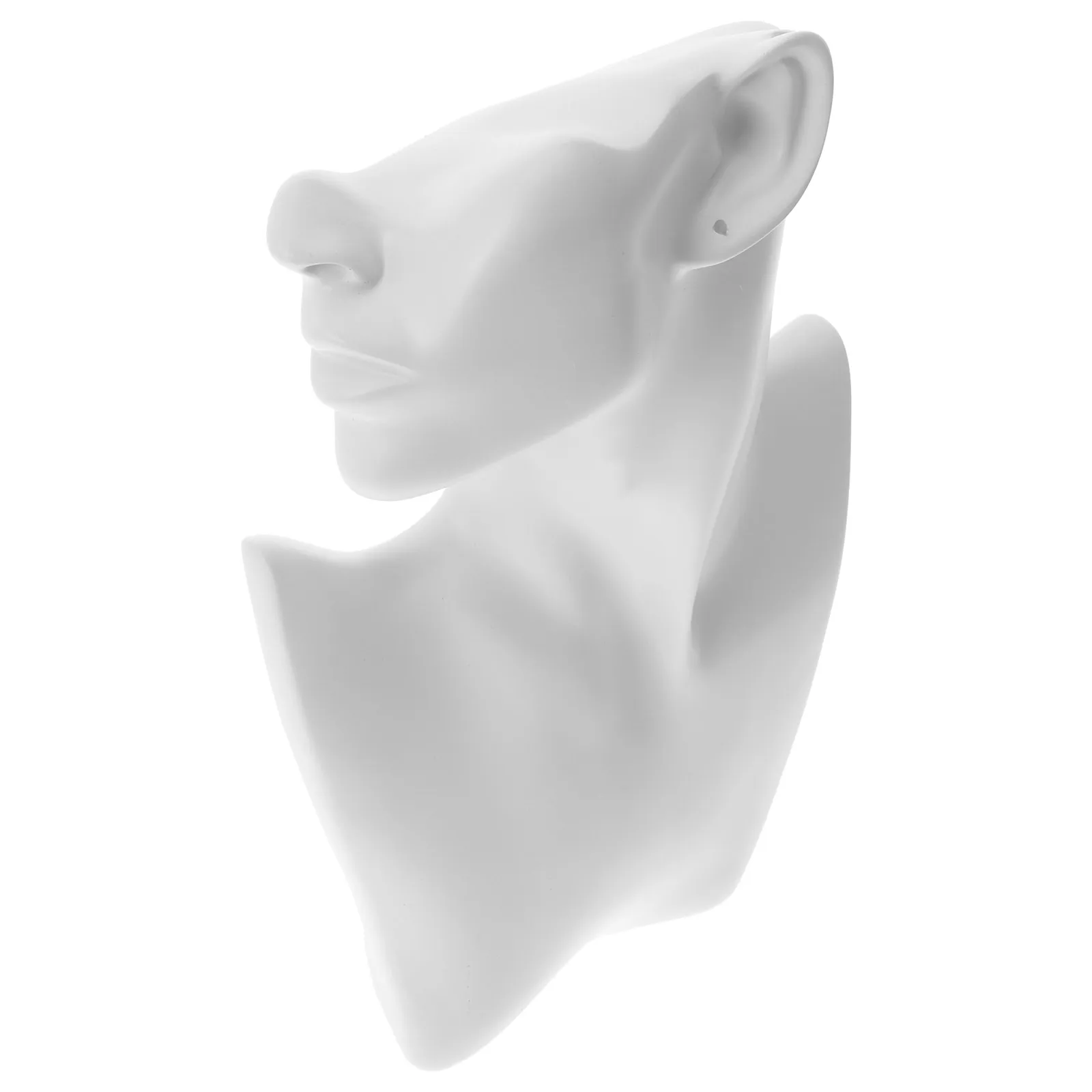 

Jewelry Display Stand Half Face Mannequin White Resin Necklace Holder Earring Rack Accessories Showpiece Home Shop Decor