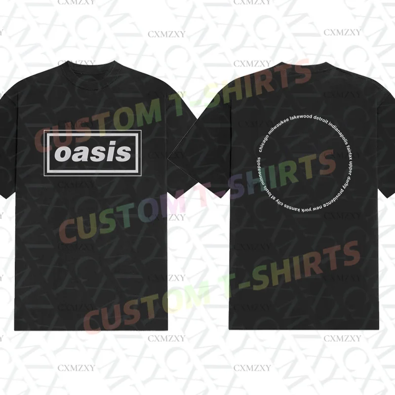 

2025 Men T Shirt Casual Oasis Rock USA Tour 1994 Merch T-shirt Graphic Summer Sports Tops 100% Cotton Streetwear S-3XL Cool Tee