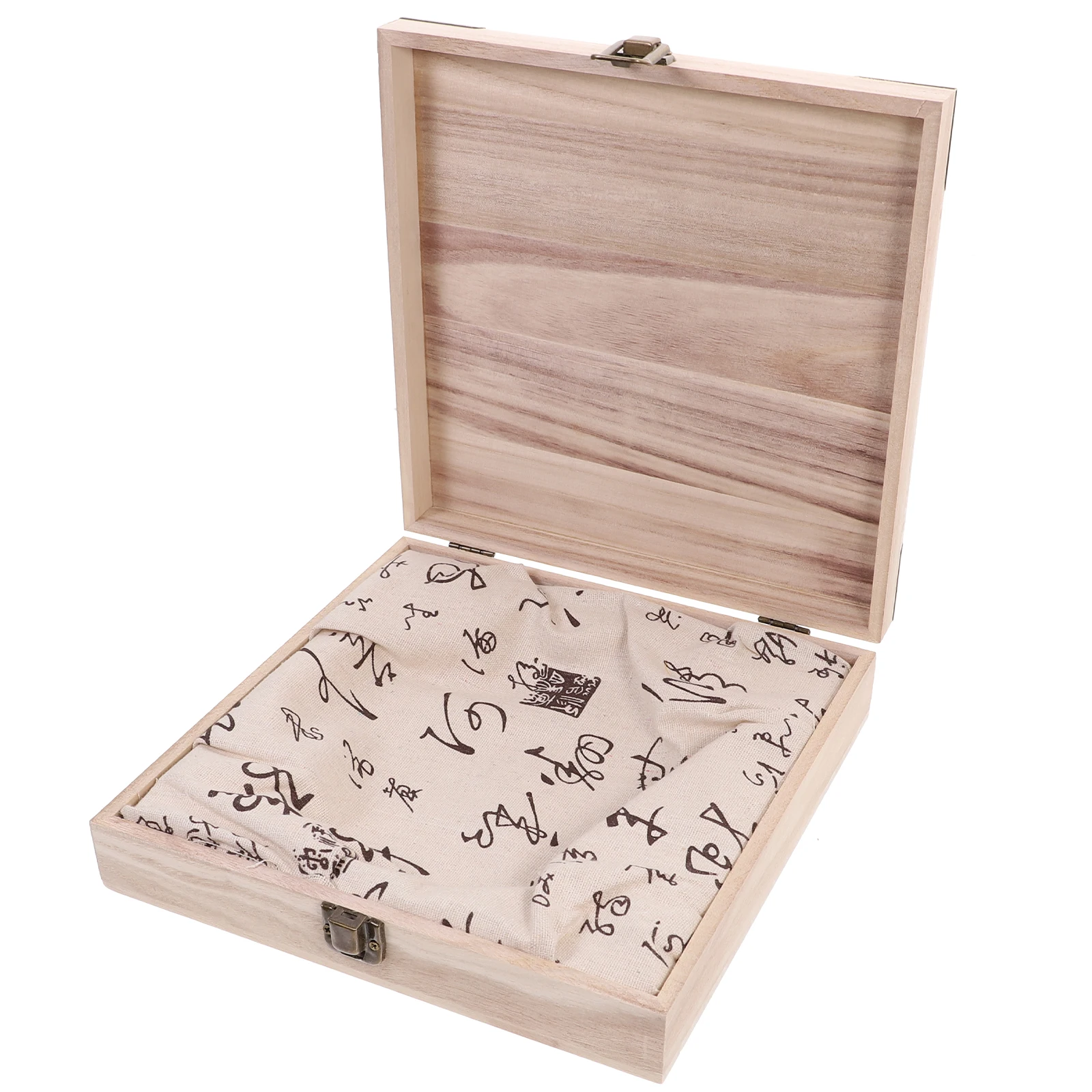 

Wooden Box 24x24x6cm Thick Solid Wood Natural Protection Flip Design Easy Use Retro Style Fine Workmanship Tea Cake Storage Box