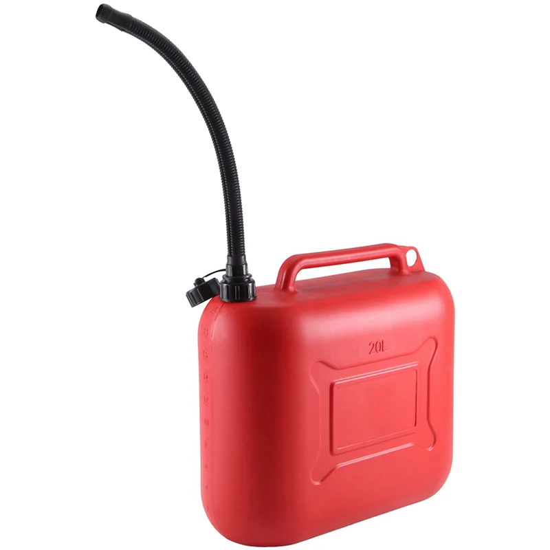 

YOST-20L 5.28Gal Car Fuel Tank Can Spare Plastic Petrol Gas Container Anti-Static Fuel Carrier With Pipe For Car Travel