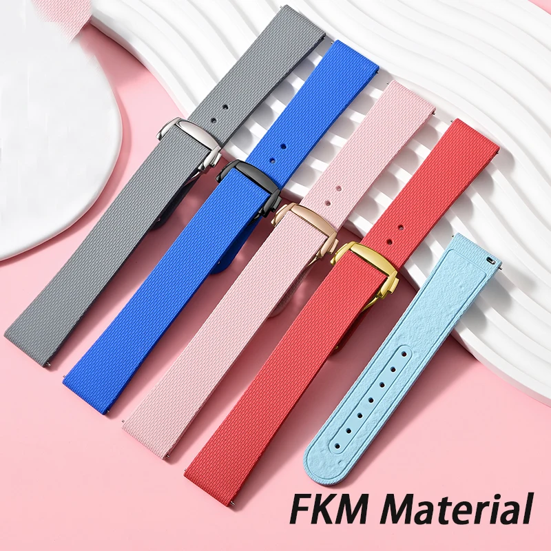 Fluorkautschukarmband für Swatch X Omega MoonSwatch FKM für Seamaster 300, wasserdichtes Sportuhrenarmband mit Schnellverschluss, 20 mm