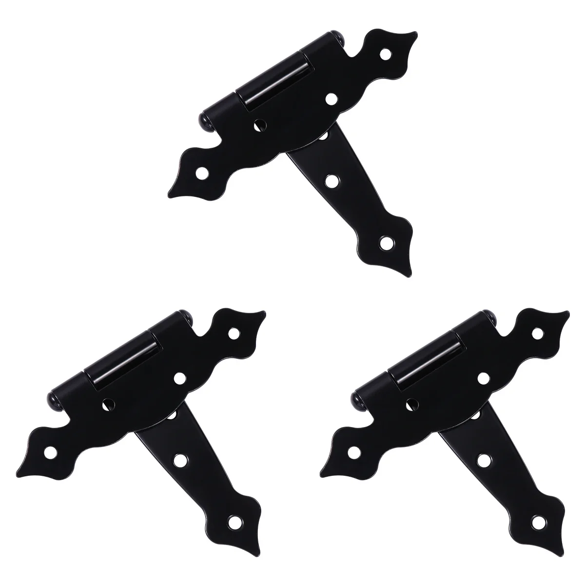 

3pcs Black Painted Hinge Heavy Duty T Strap For Gate Door Barn Shed Wooden Fence Decorative Iron Hinge Hardware Fitting